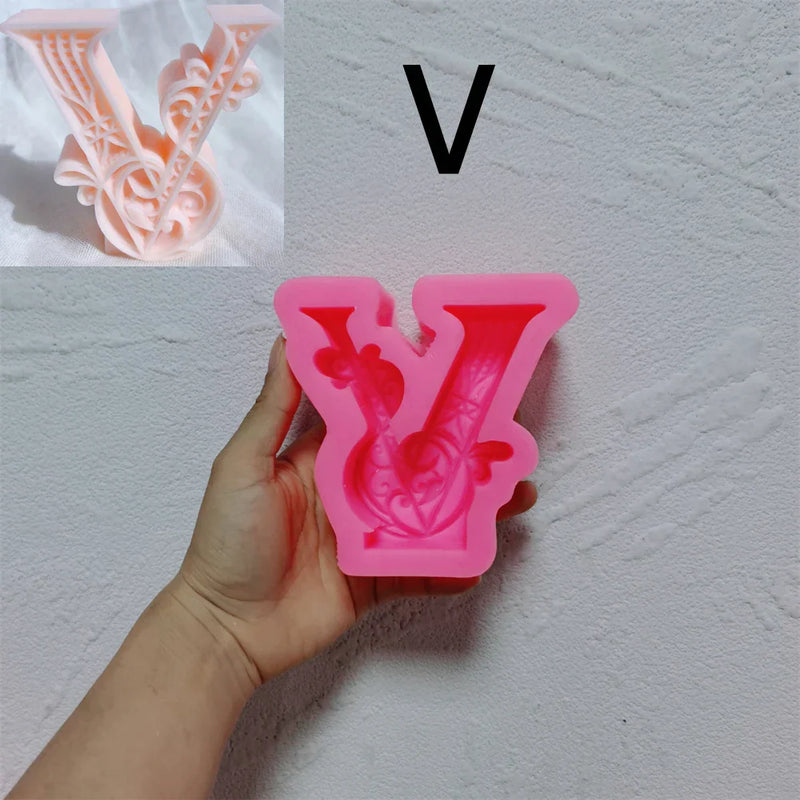 Floral Alphabet Candle Molds