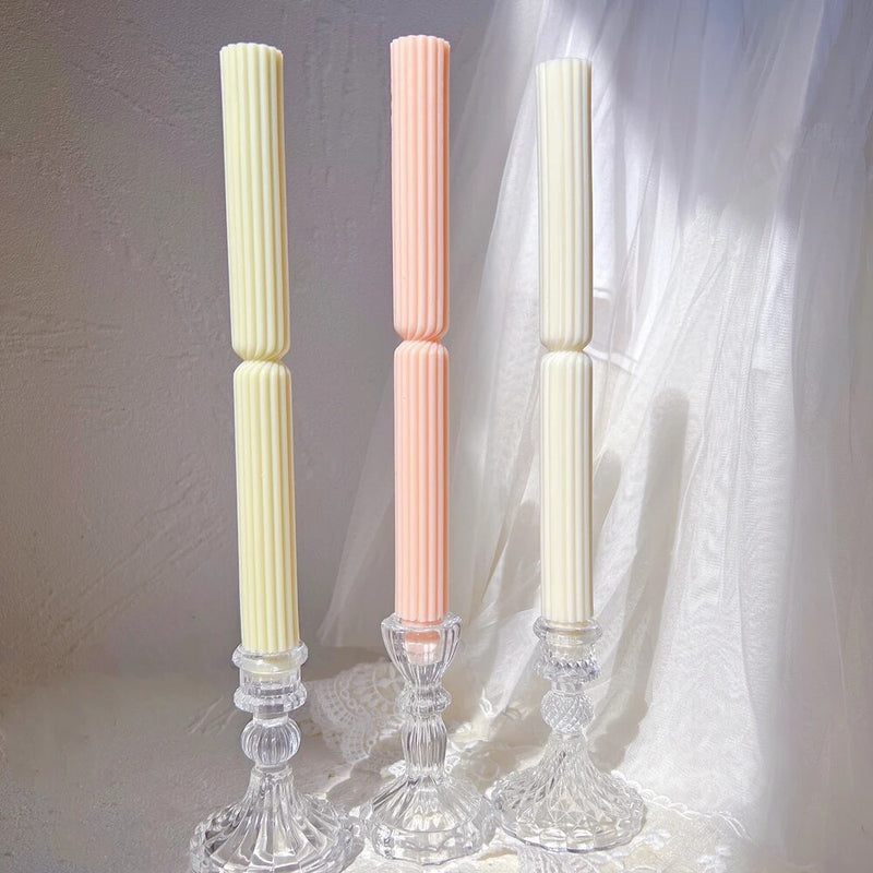 Striped Roman Column Taper Candles Mold