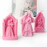 Bride and groom Wedding Ceremony Candle Mold Silicone