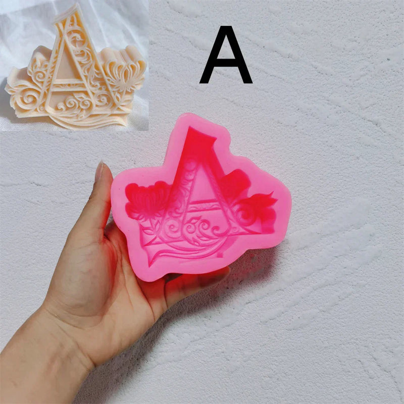 Floral Alphabet Candle Molds