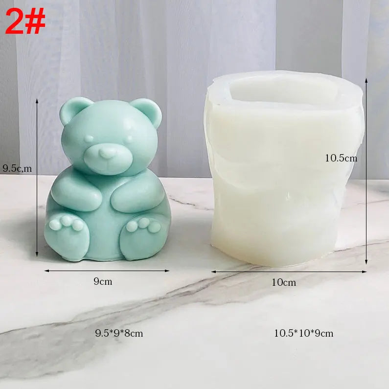 Sitting Bear Candle Silicone Mold