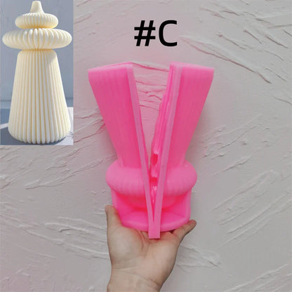 Cylindrical Striped Pillar Candle Mold