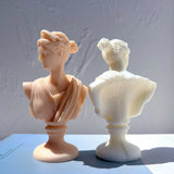 Greek Sculpture Roman Apollo Artemis Diana Bust Silicone Candle Mold