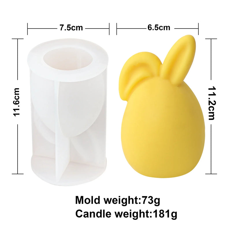 Easter Egg Bunny Silicone Candle Mold