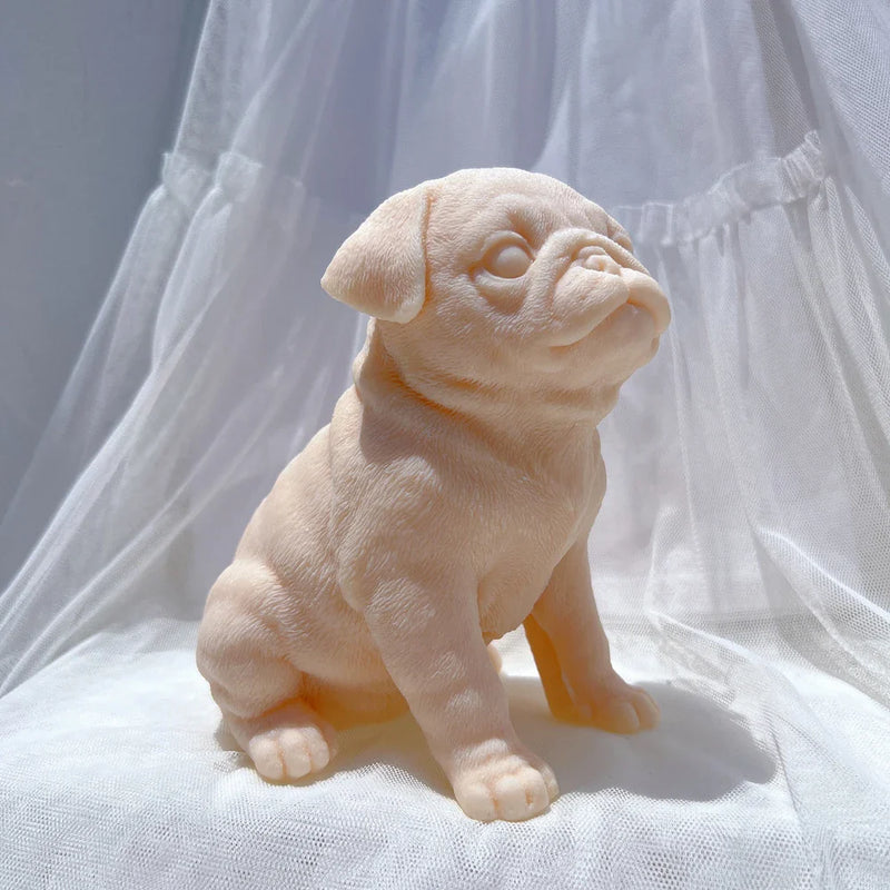 Sitting Pug Dog Candle Mold