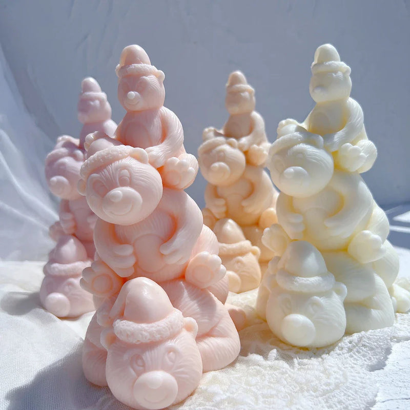 Teddy Bear Christmas Tree Candle Mold