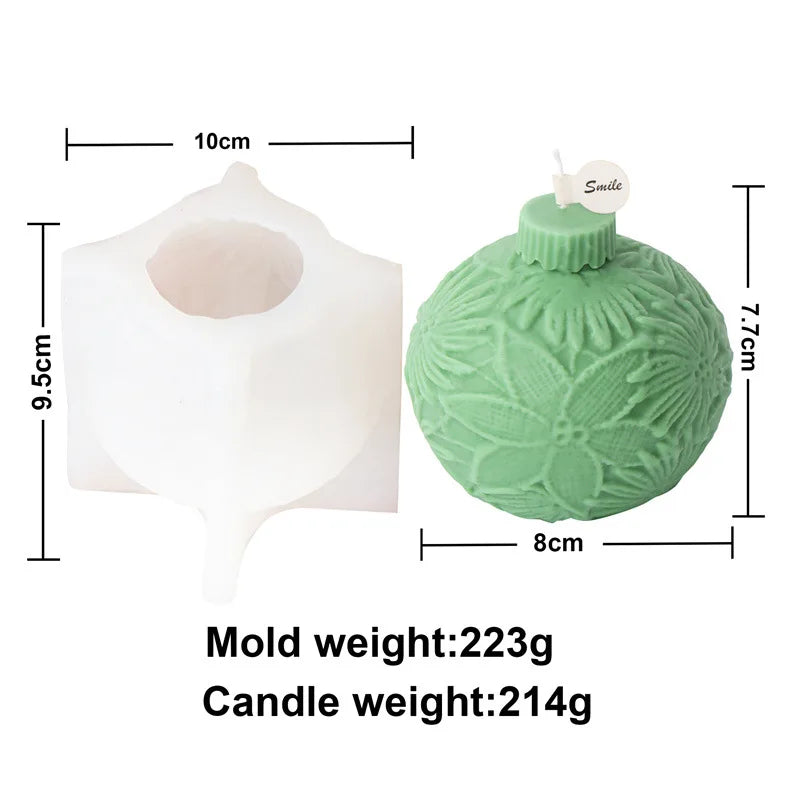 Festive Christmas Bauble Candle Molds