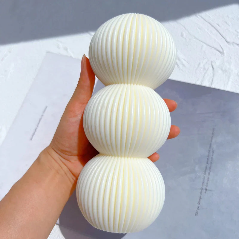 Round Ribbed Pillar Candle Molds