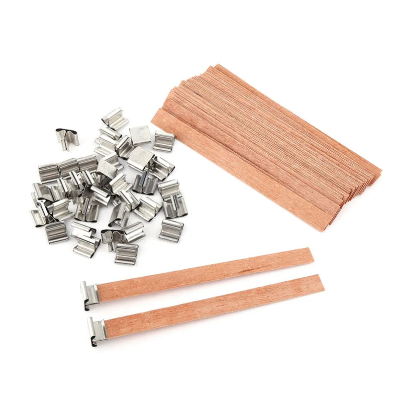 10pcs Wooden Wicks with Sustainer Tab - DIY Candle Making