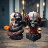 Halloween Handheld Rose Skull Candle Mold