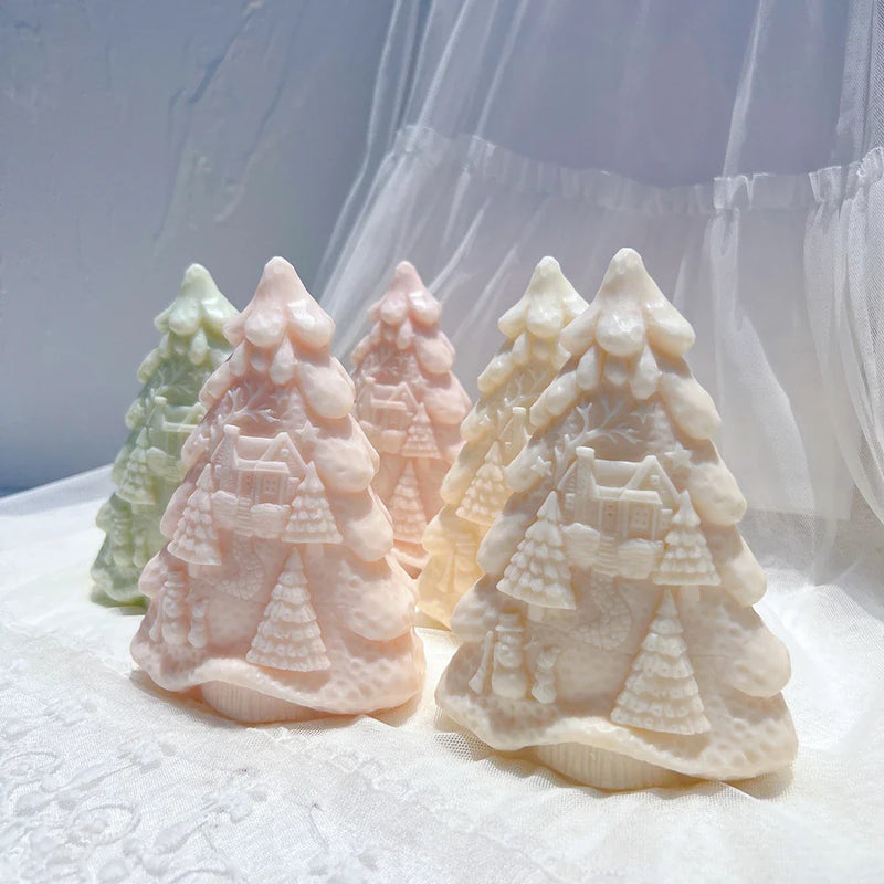 15CM Details Christmas Tree Silicone Candle Mold