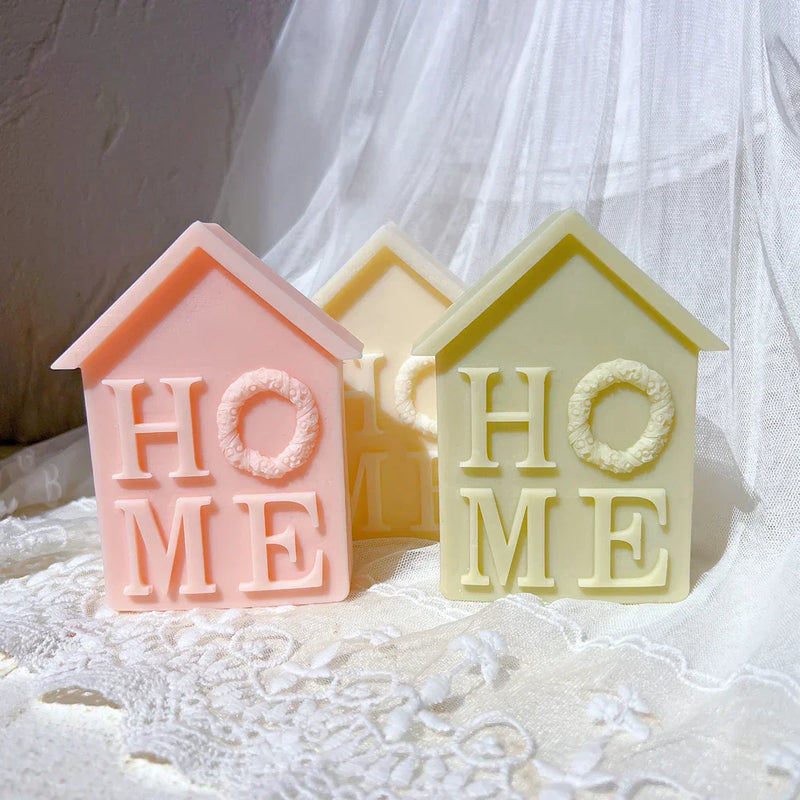 House Shape Christmas Home Letter Candle Molds