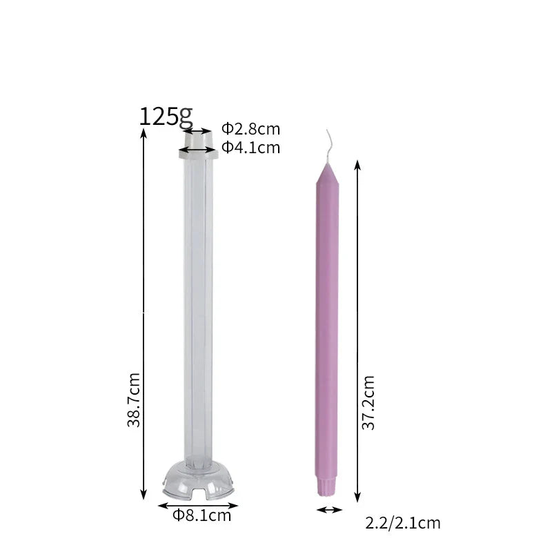 Hexagon Stripe Pole Acrylic Taper Candle Mold