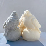 Sitting On Stone Bird Silicone Candle Mold