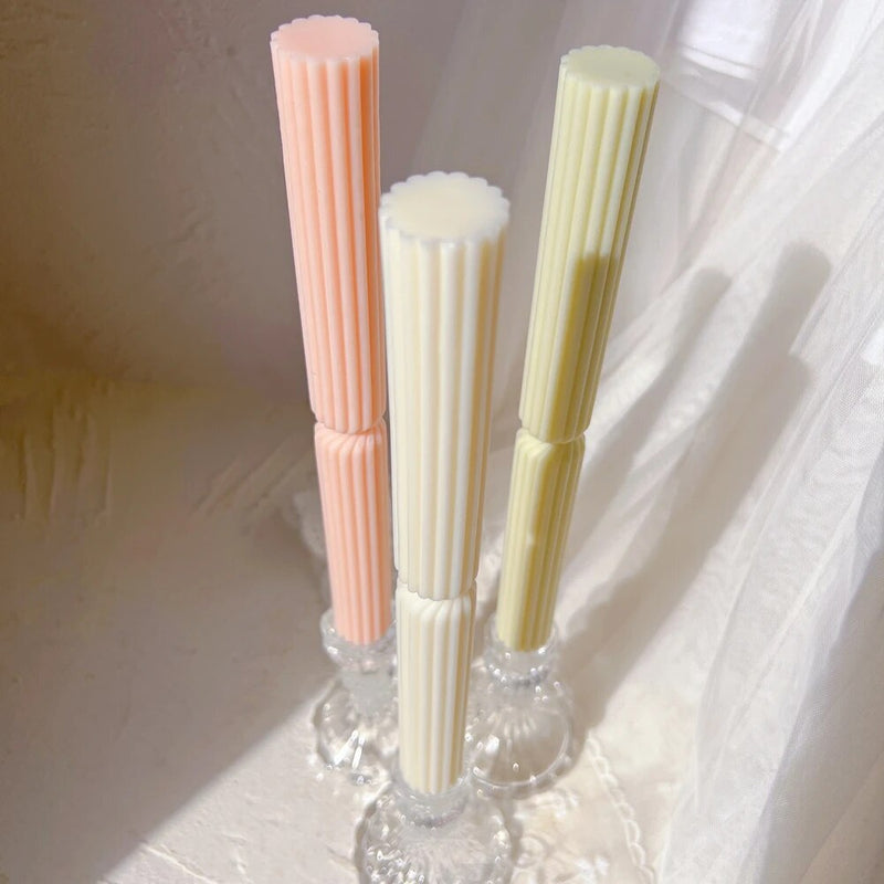 Striped Roman Column Taper Candles Mold