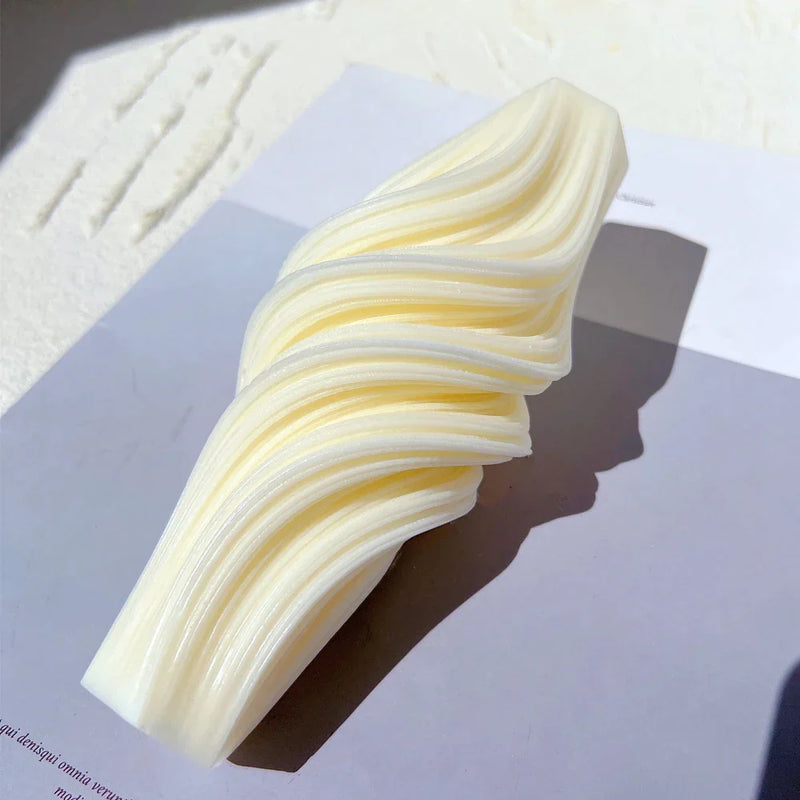 Wave Pillar Swirl Candle Silicone Mold