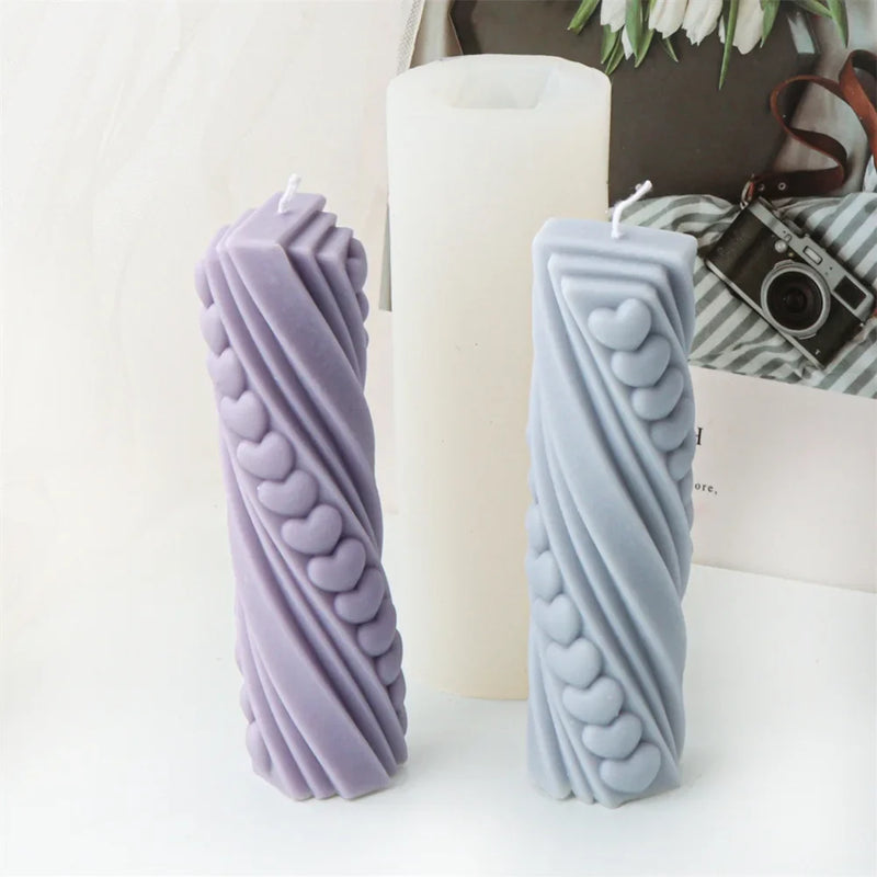 DIY Love Spiral Cylinder Candle Mold Nordic Decor