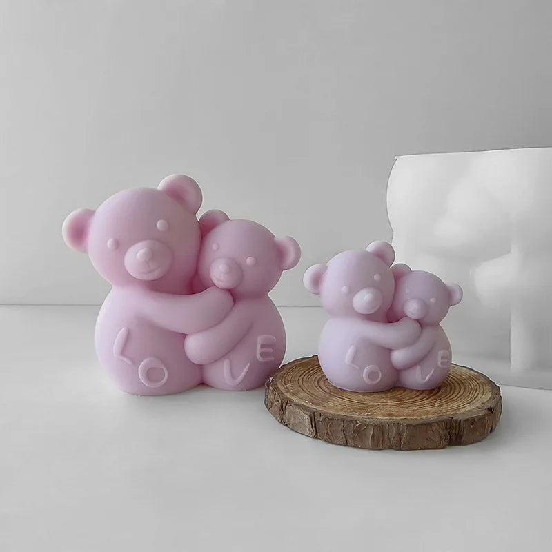 3D Love Bear Aroma Candle Silicone Mold