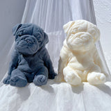 Sitting Sleeping Bulldog Puppy Candle Mold