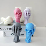 Large Hand Held Skull Candle Mold for Halloween DIY