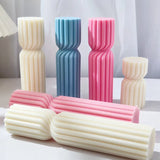 Cylindrical Stripe Pillar Candle Mold