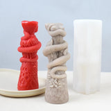 Snake Wrapped Women Body Pillar Silicone Candle Mold