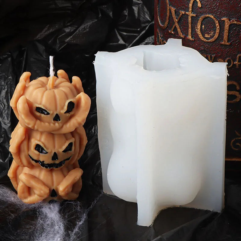 Halloween Devil Pumpkin Skull Candle Mold