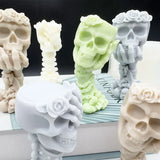 Halloween Skull Rose Candle Mold