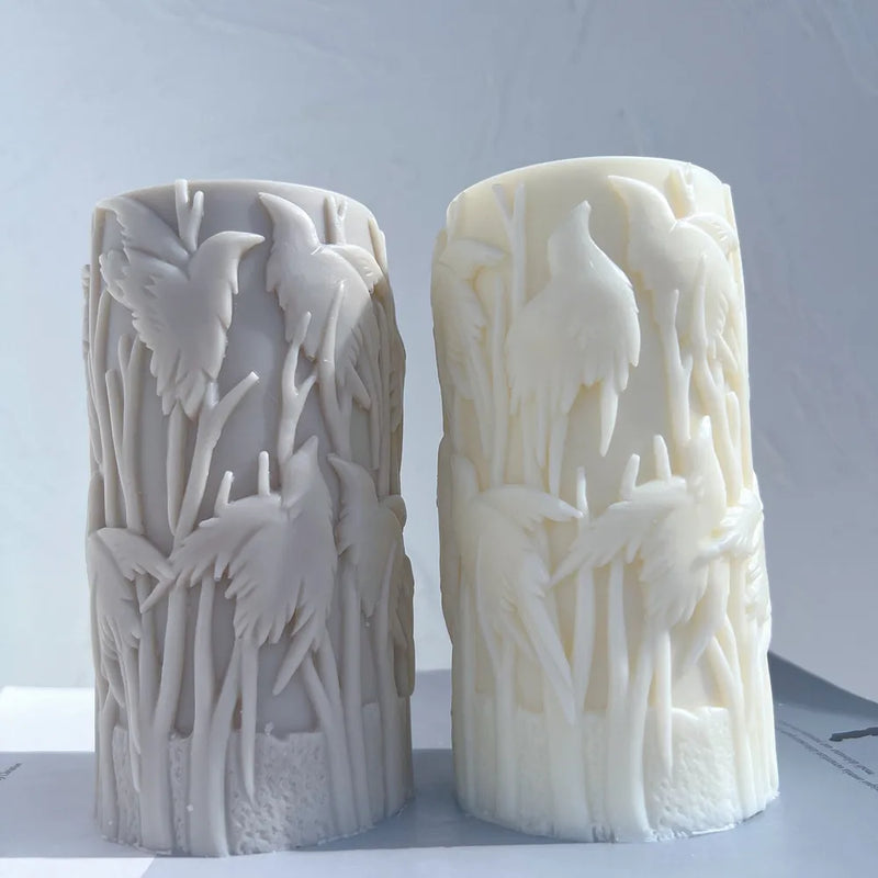 Bird Pillar Candle Mold Silicone