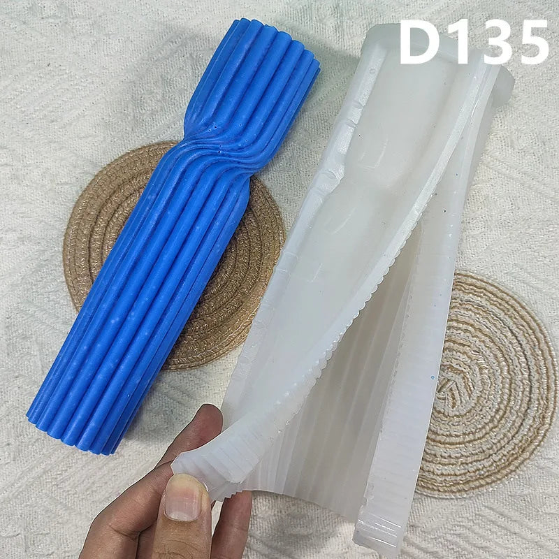 Cylindrical Stripe Pillar Candle Mold