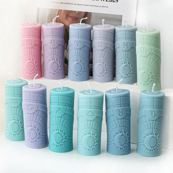 3D Constellation Pillar Candle Mold for Zodiac Designs