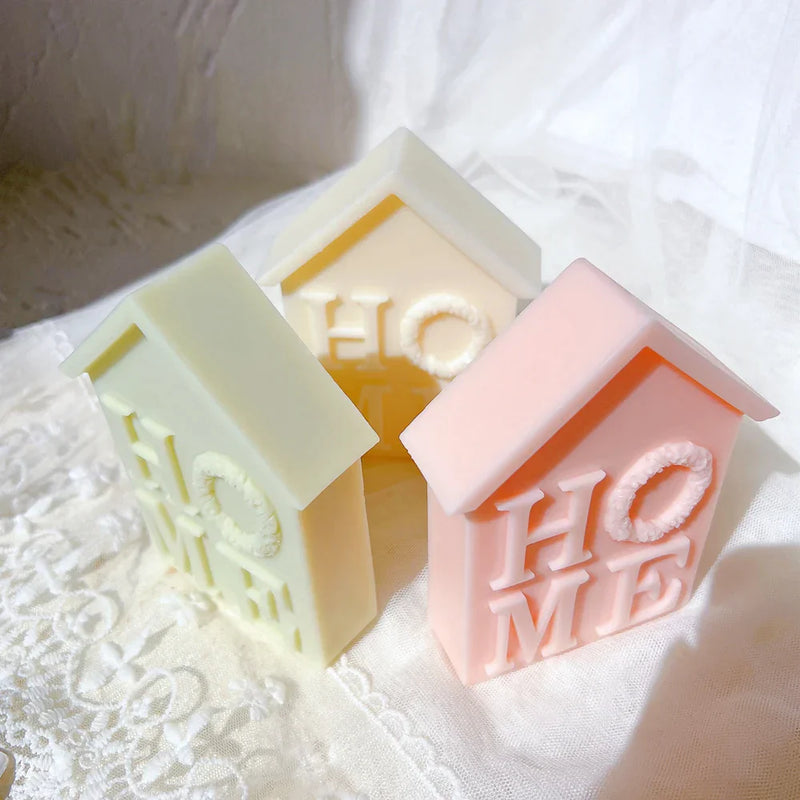 House Shape Christmas Home Letter Candle Molds