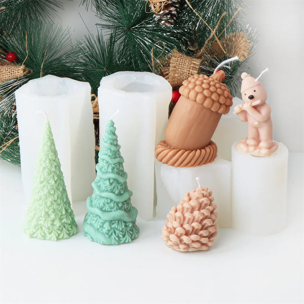 3D Christmas Tree Pinecone Candle Silicone Mold