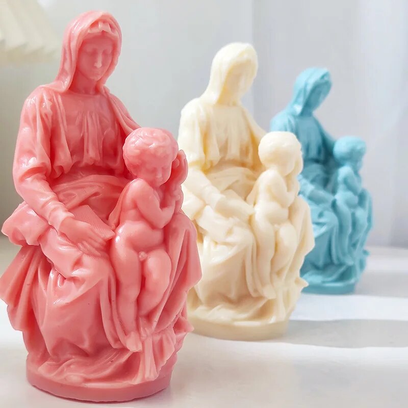 Virgin Mary Mother and Child Soy Wax Candle Mold