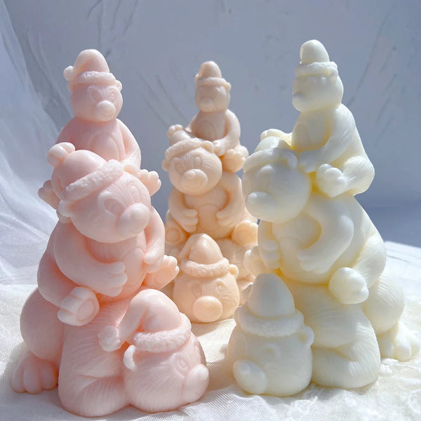 Teddy Bear Christmas Tree Candle Mold