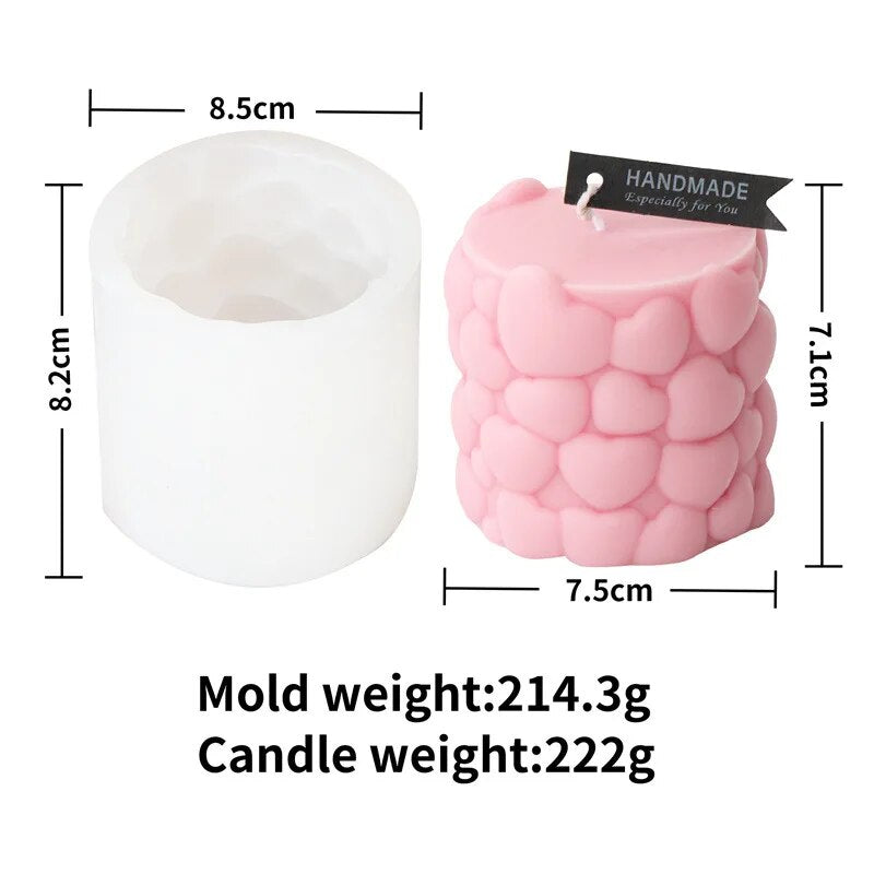 Romantic Heart Column Candle Mold