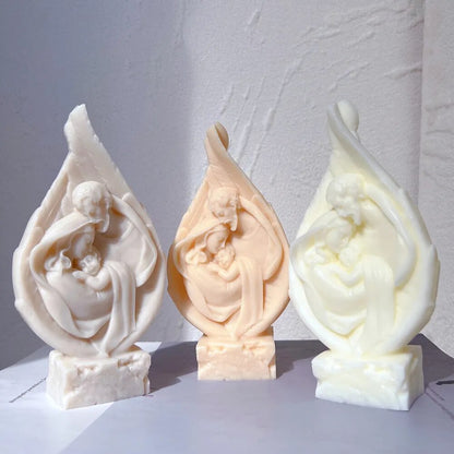 Holy Family in Angel Wings Candle Mold