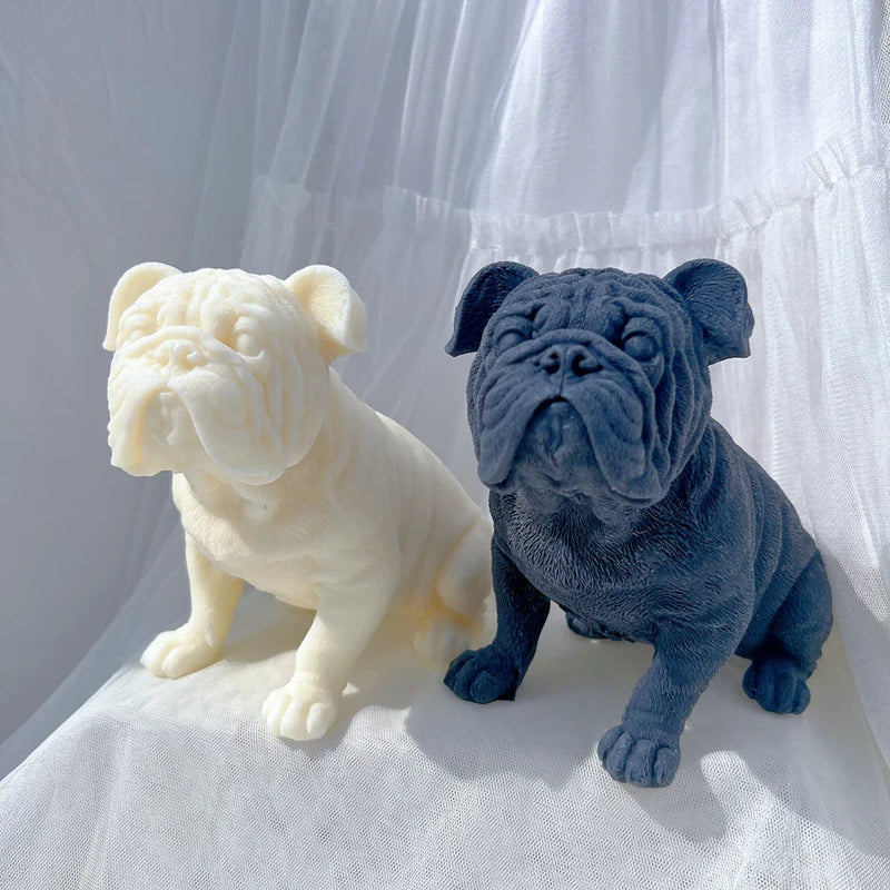 Charming Bulldog Puppy Candle Mold