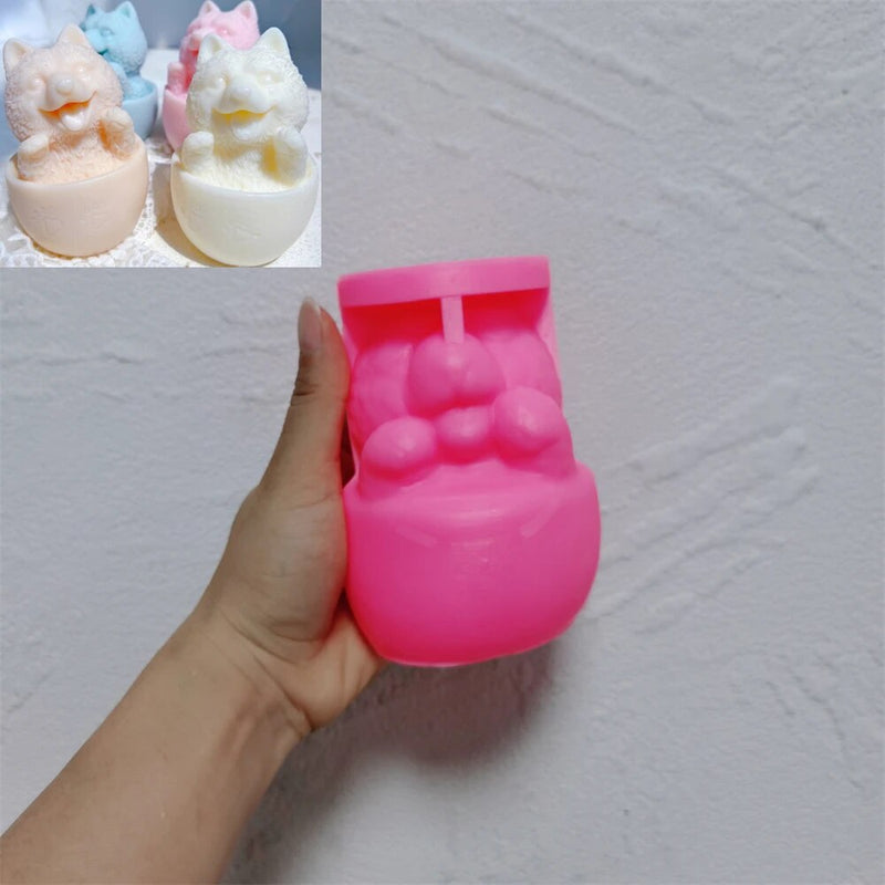 Cute Cup Dog Candle Silicone Mold