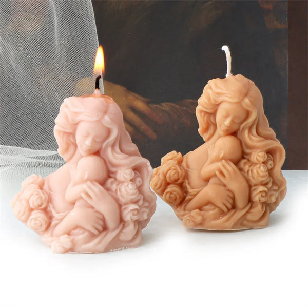 Mother Holding Baby Silicone Candle Mold