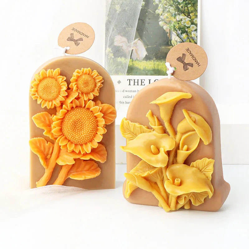 3D Flower Shape Scented Candle Silicone Mold