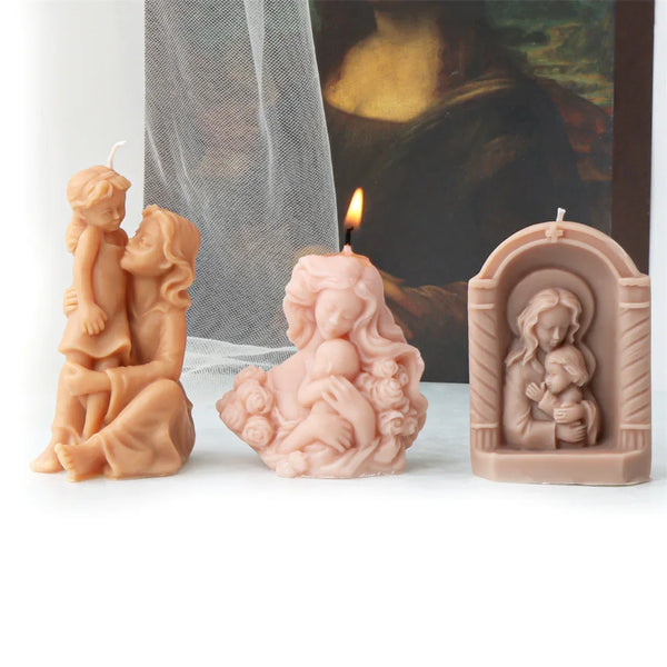 Mother Holding Baby Silicone Candle Mold