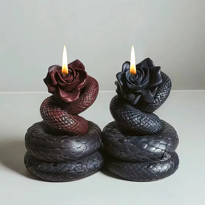 Snake Shaped Rose Candle Mold