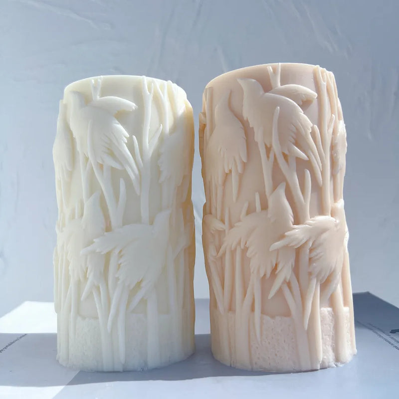 Bird Pillar Candle Mold Silicone