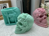 Flower Skull Candle Mold