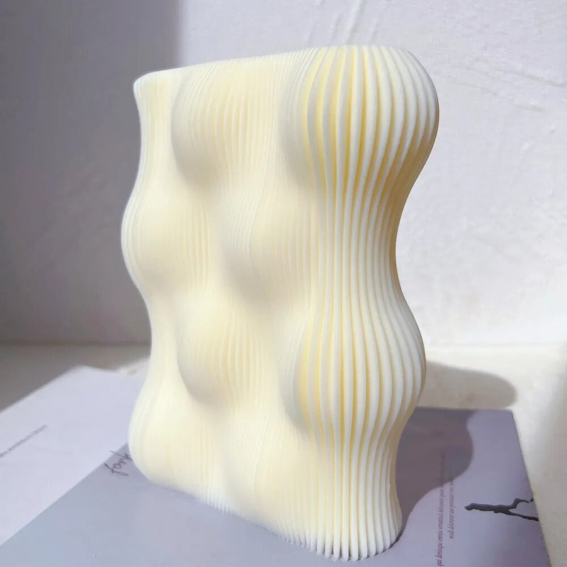 Wave Twirl Rectangle Ribbed Candle Molds