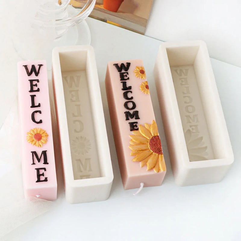 Sunflower Letters Slogan Candle Mold