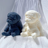 Sitting Sleeping Pug Puppy Candle Mold