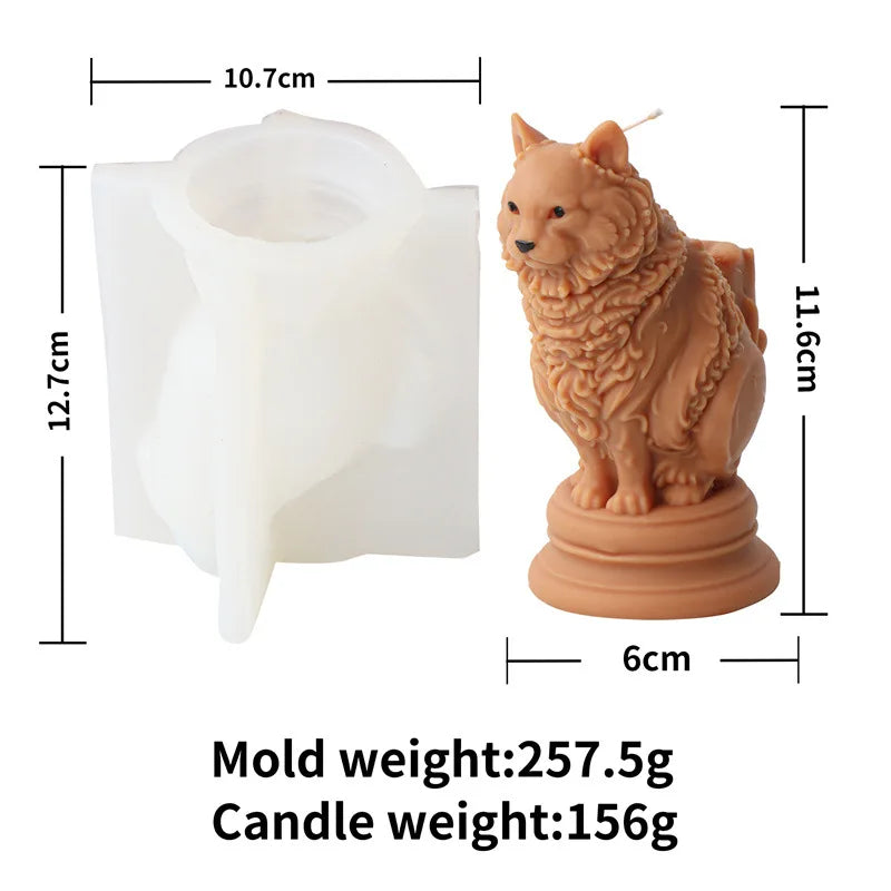 Adorable Ragdoll Cat Candle Mold