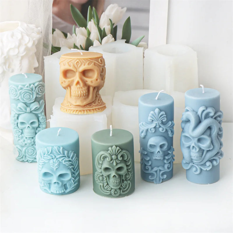 DIY Skull Candle Mold for Halloween Decor